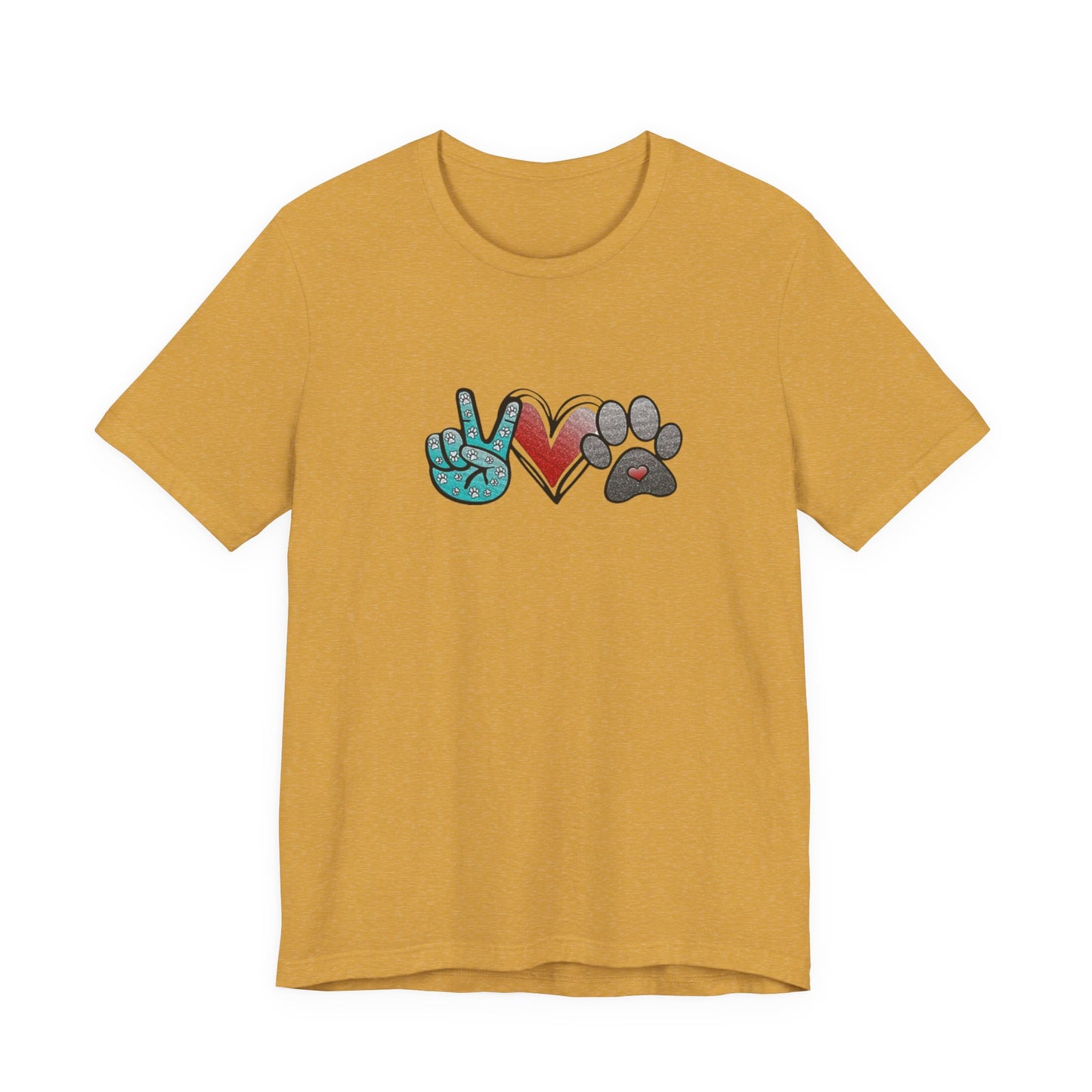 Peace & Love Dog T-Shirt, Pet Lover Tee, Unisex Graphic Shirt, Animal Rescue Gift, Cute Animal Apparel