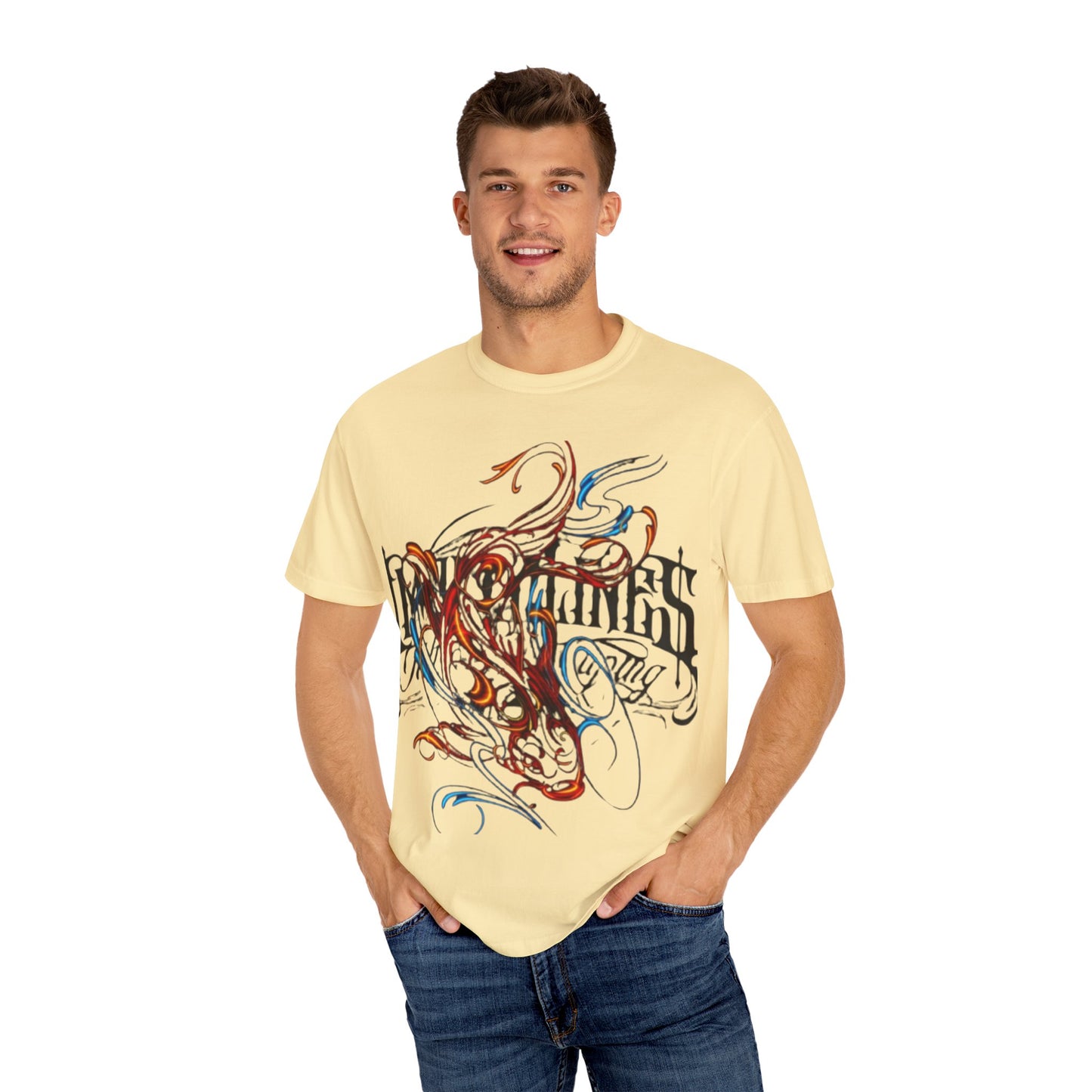 Artistic Swirl Unisex Garment-Dyed T-shirt | Casual Apparel, Streetwear, Gift for Art Lovers, Trendy Tees, Everyday Wear