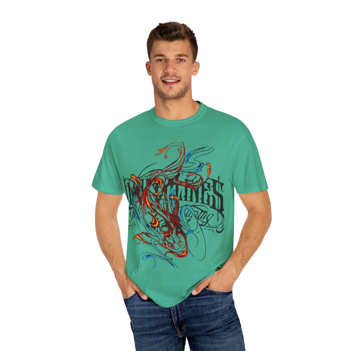 Artistic Swirl Unisex Garment-Dyed T-shirt | Casual Apparel, Streetwear, Gift for Art Lovers, Trendy Tees, Everyday Wear