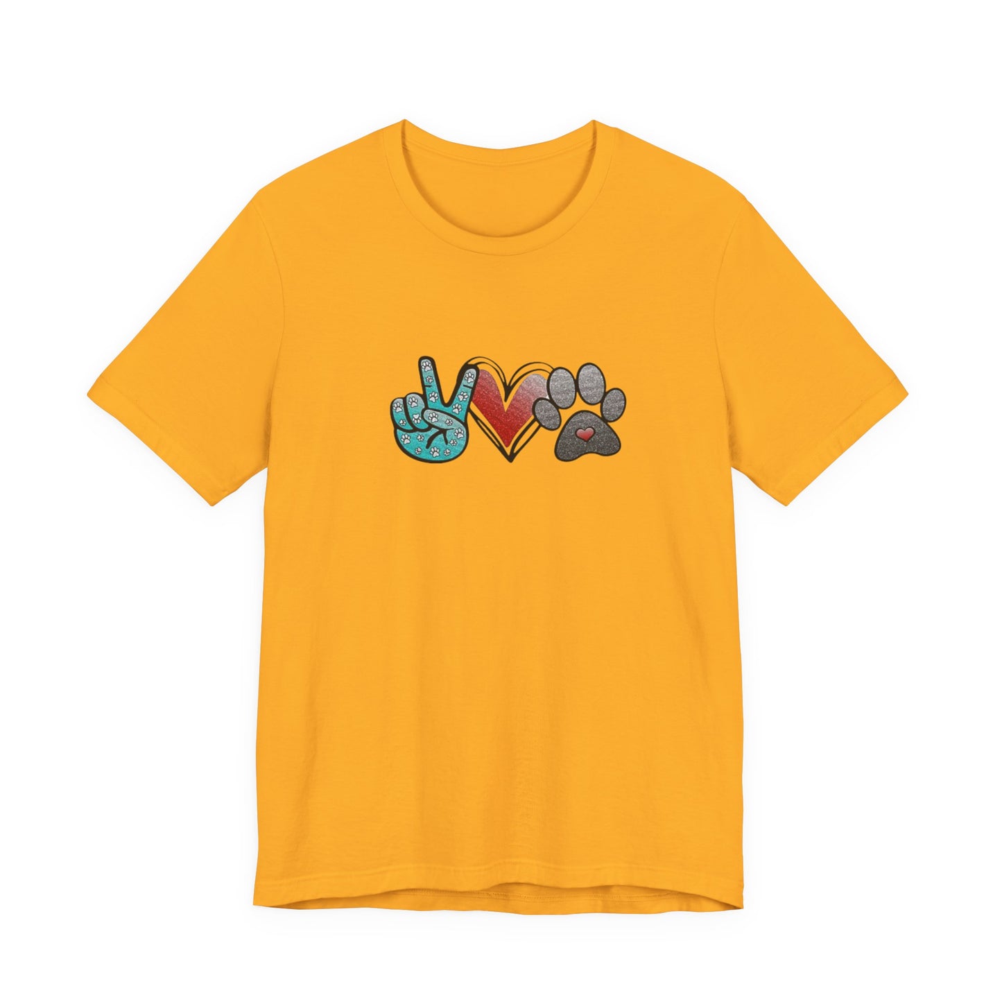 Peace & Love Dog T-Shirt, Pet Lover Tee, Unisex Graphic Shirt, Animal Rescue Gift, Cute Animal Apparel