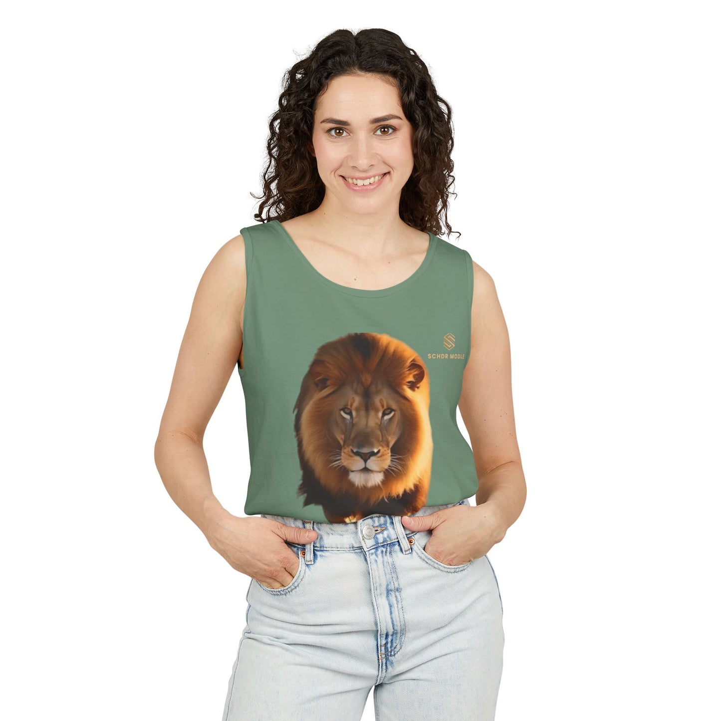 Majestic Lion Unisex Garment-Dyed Tank Top | Bold Wildlife Shirt for Summer Adventures
