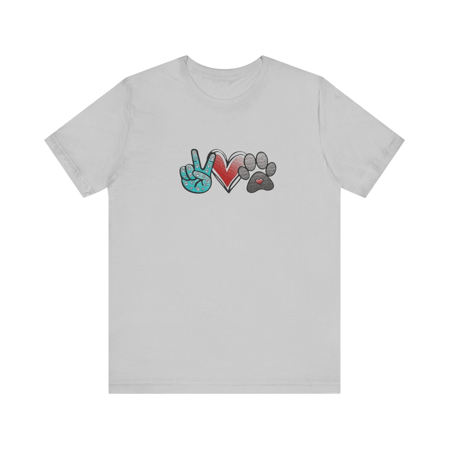 Peace & Love Dog T-Shirt, Pet Lover Tee, Unisex Graphic Shirt, Animal Rescue Gift, Cute Animal Apparel