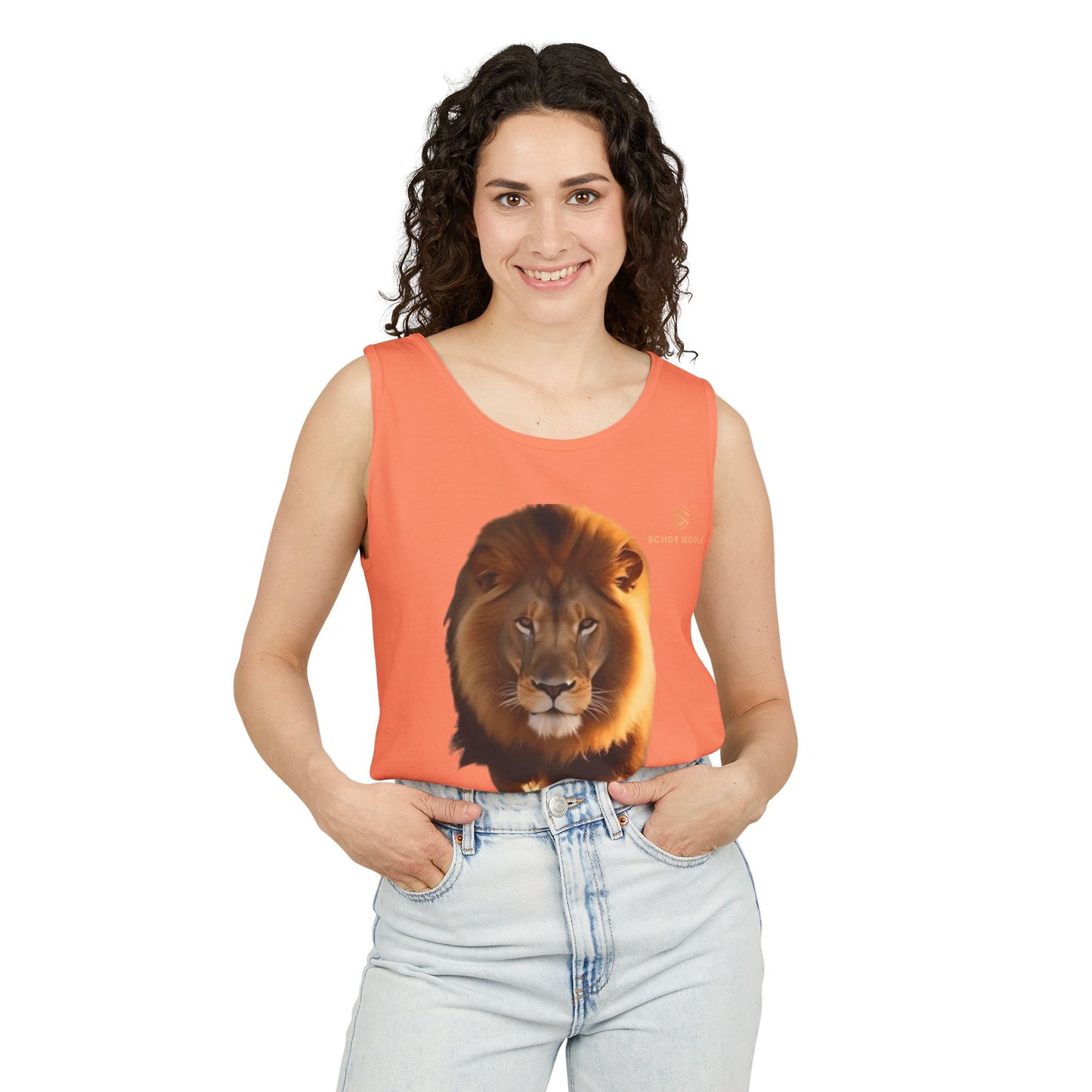 Majestic Lion Unisex Garment-Dyed Tank Top | Bold Wildlife Shirt for Summer Adventures