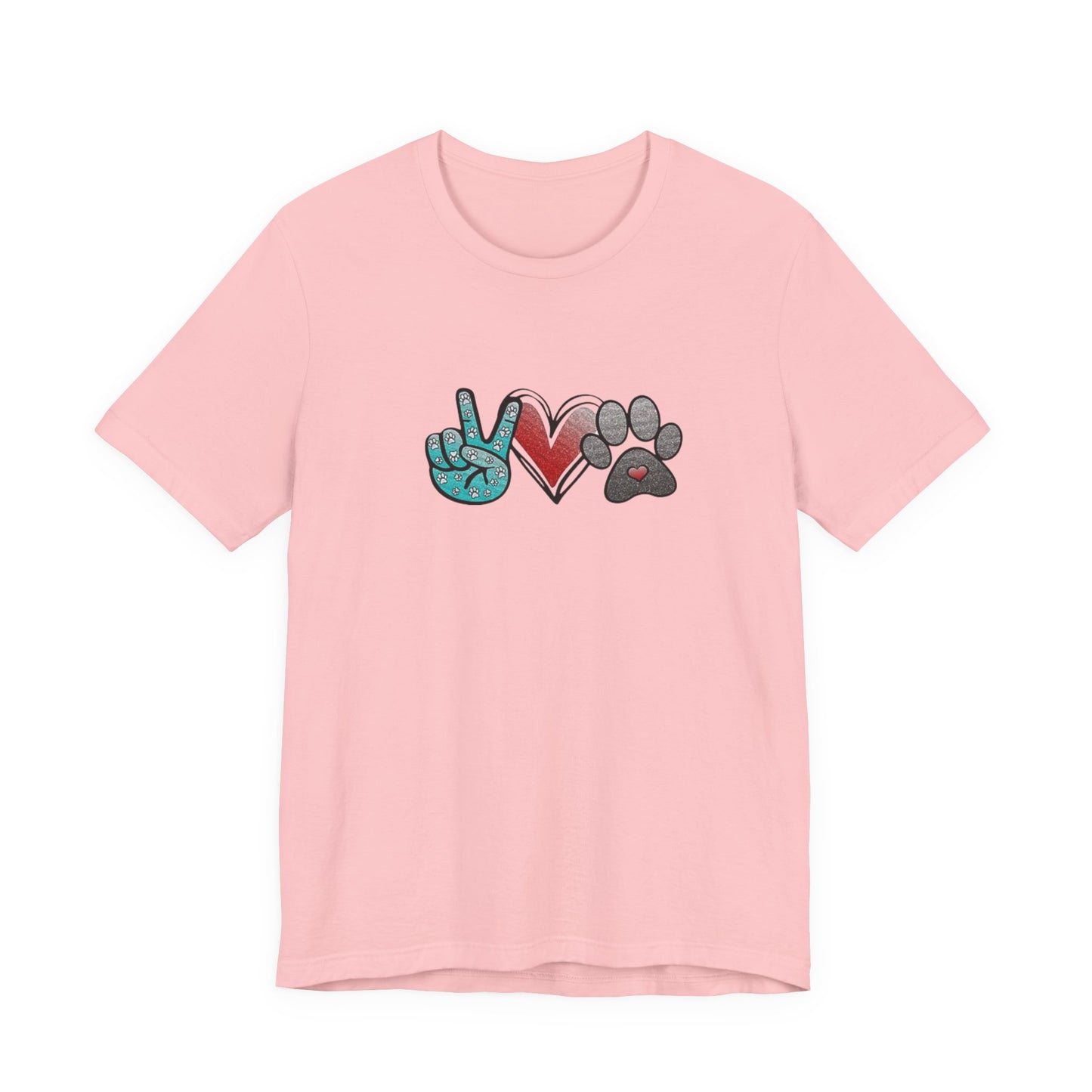 Peace & Love Dog T-Shirt, Pet Lover Tee, Unisex Graphic Shirt, Animal Rescue Gift, Cute Animal Apparel