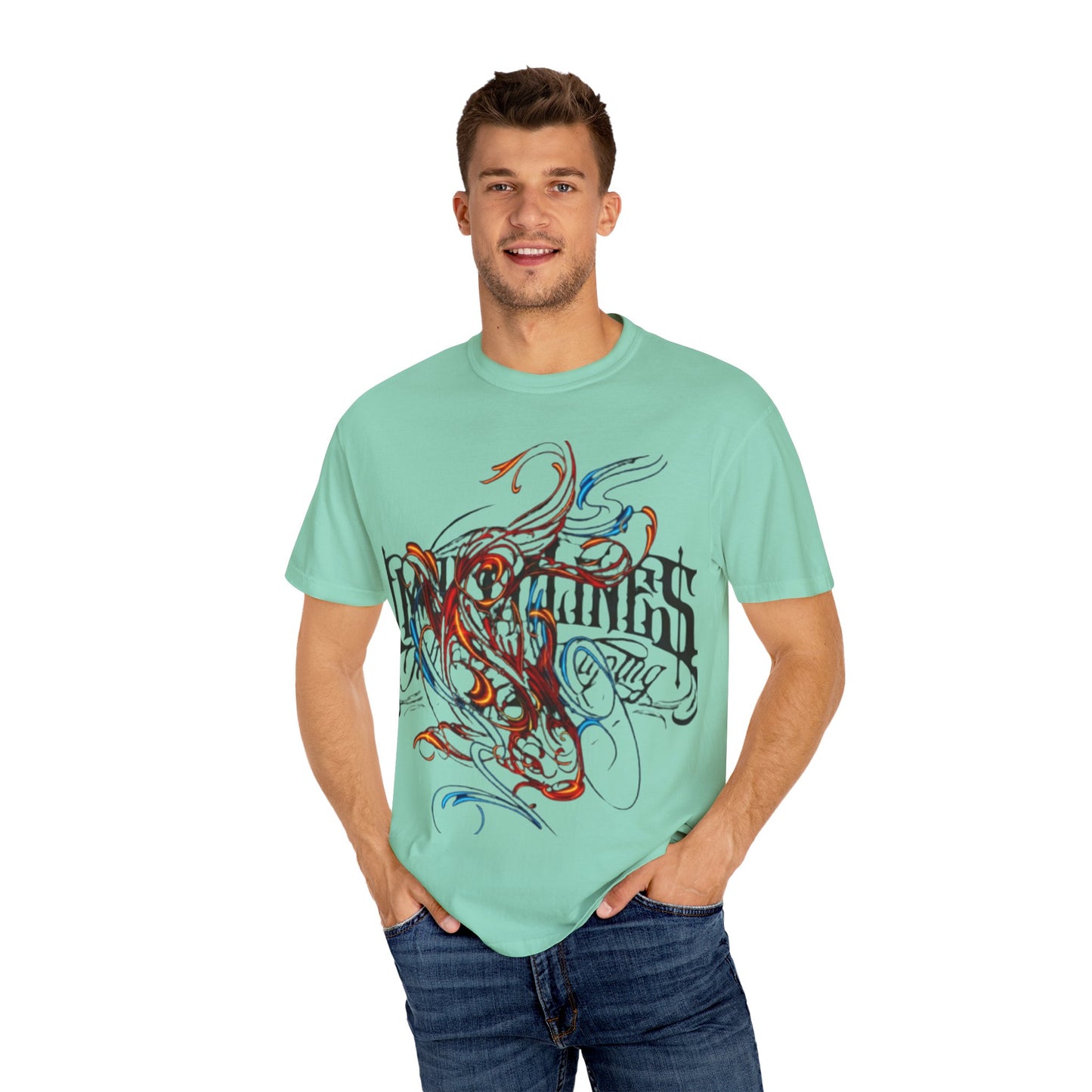Artistic Swirl Unisex Garment-Dyed T-shirt | Casual Apparel, Streetwear, Gift for Art Lovers, Trendy Tees, Everyday Wear