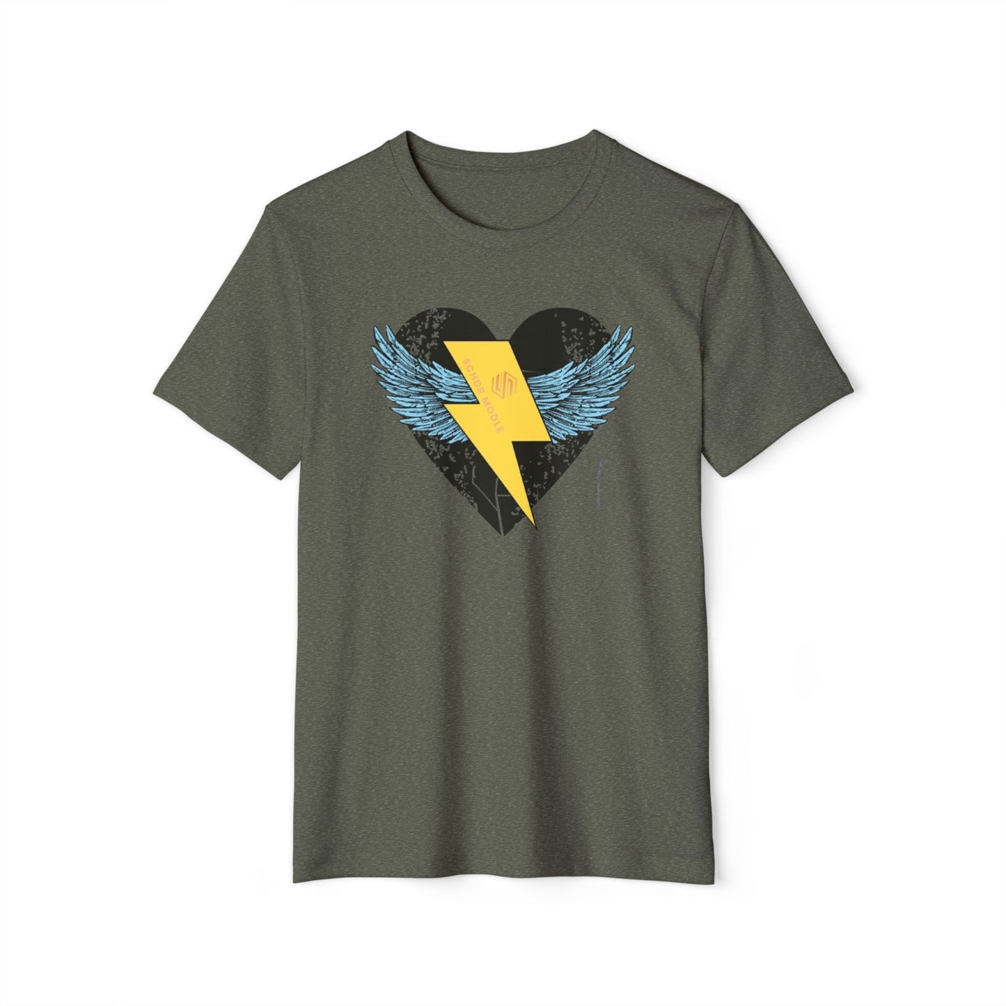 Heart with Wings Unisex Organic T-Shirt, Eco-Friendly Fashion, Gift for Nature Lovers, Valentine's Day, Everyday Wear, Casual Style