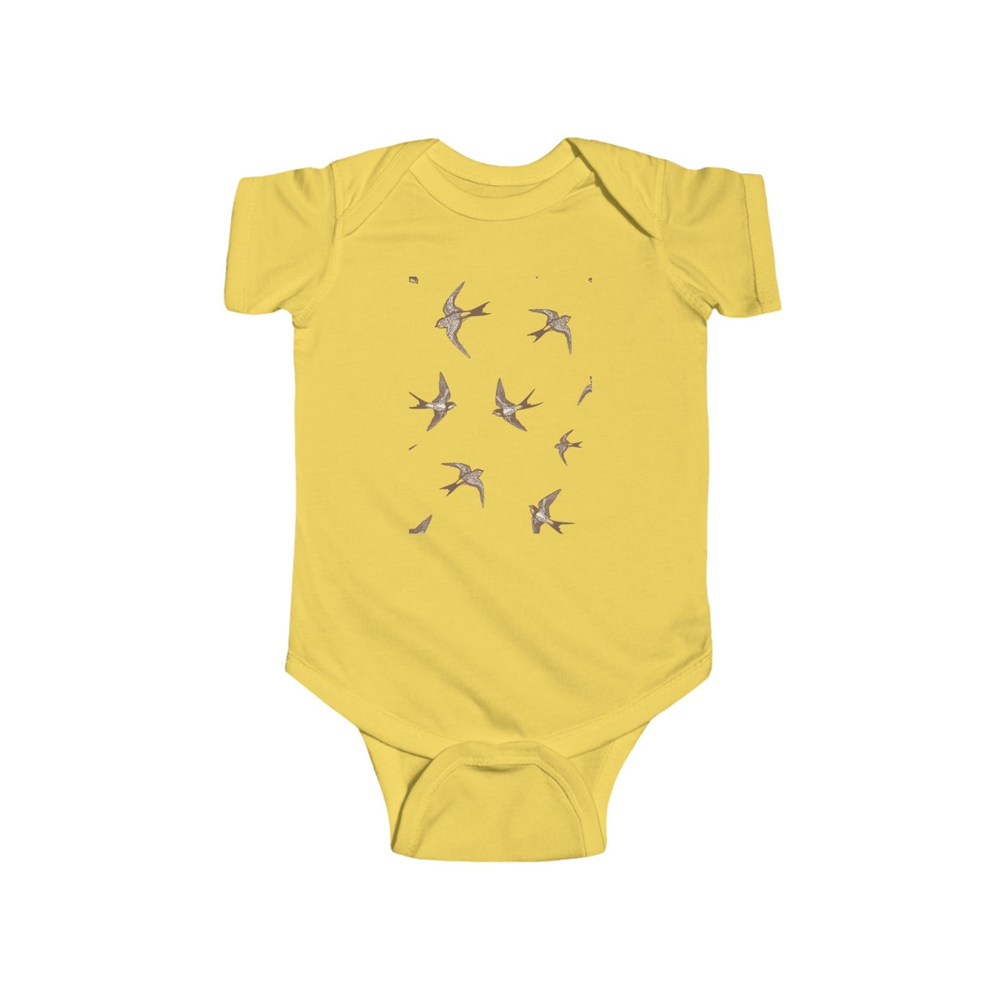 Organic Baby Bodysuit with Vintage Bird Design
