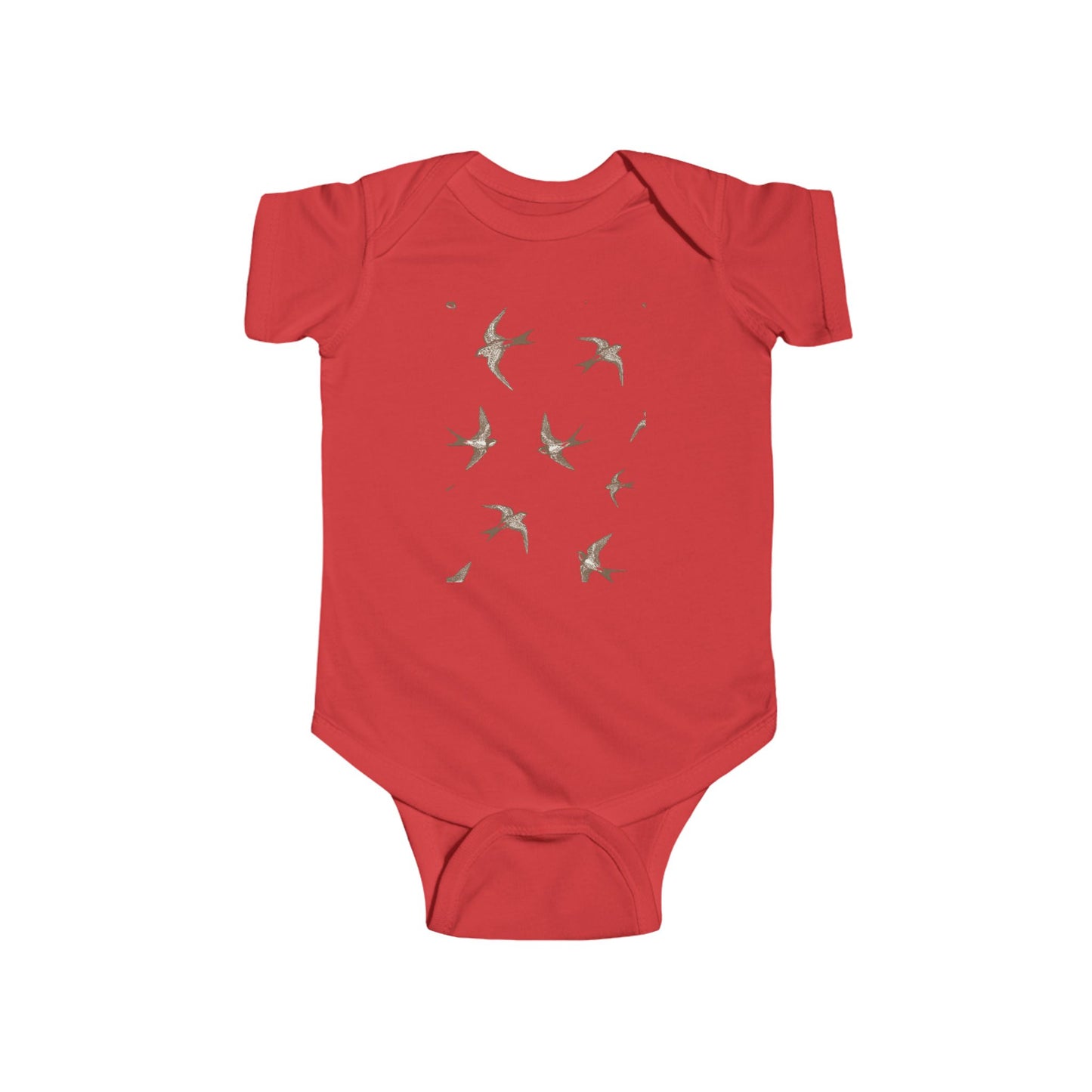 Organic Baby Bodysuit with Vintage Bird Design