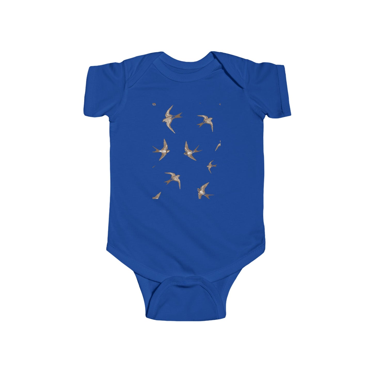 Organic Baby Bodysuit with Vintage Bird Design
