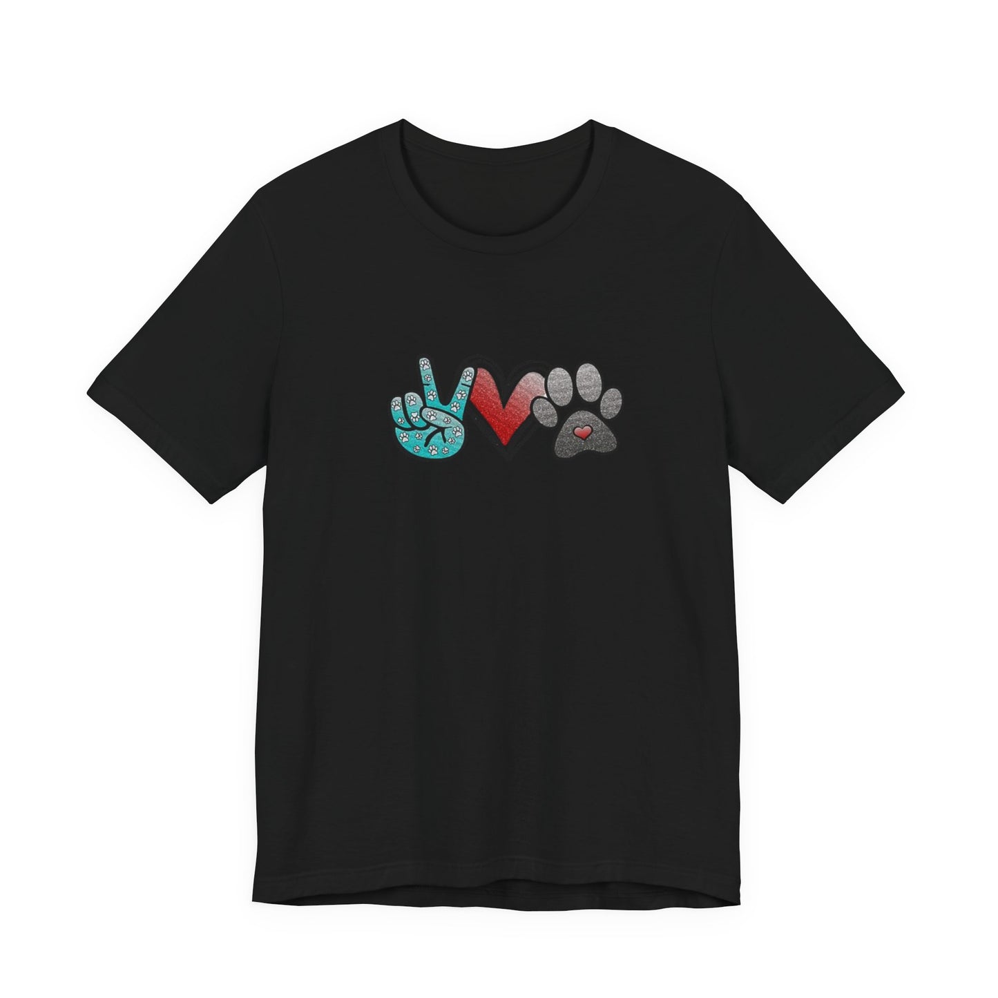 Peace & Love Dog T-Shirt, Pet Lover Tee, Unisex Graphic Shirt, Animal Rescue Gift, Cute Animal Apparel