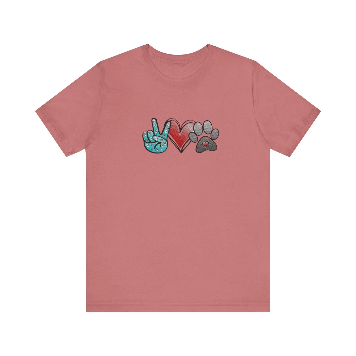 Peace & Love Dog T-Shirt, Pet Lover Tee, Unisex Graphic Shirt, Animal Rescue Gift, Cute Animal Apparel