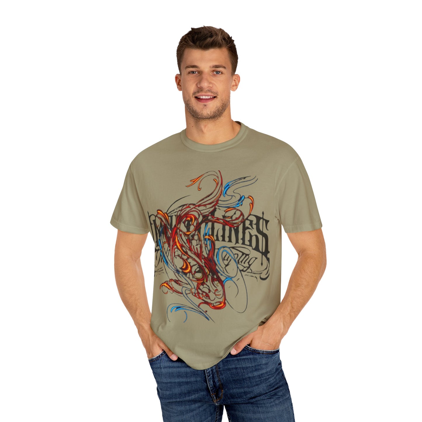 Artistic Swirl Unisex Garment-Dyed T-shirt | Casual Apparel, Streetwear, Gift for Art Lovers, Trendy Tees, Everyday Wear