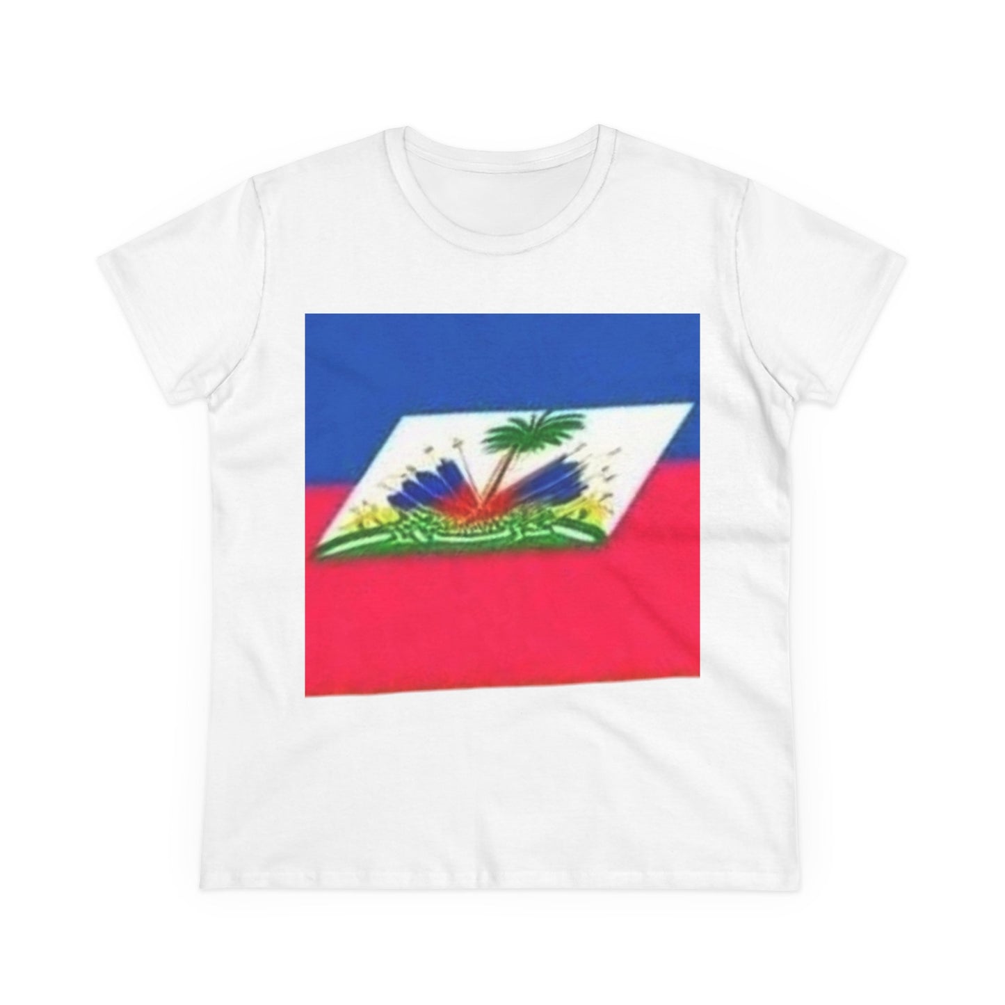 Haitian Flag Women's Cotton Tee - Celebrate Heritage and Culture