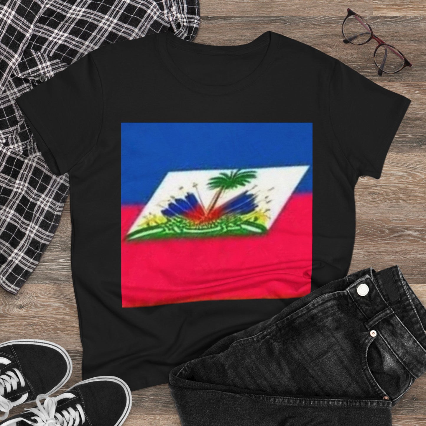 Haitian Flag Women's Cotton Tee - Celebrate Heritage and Culture