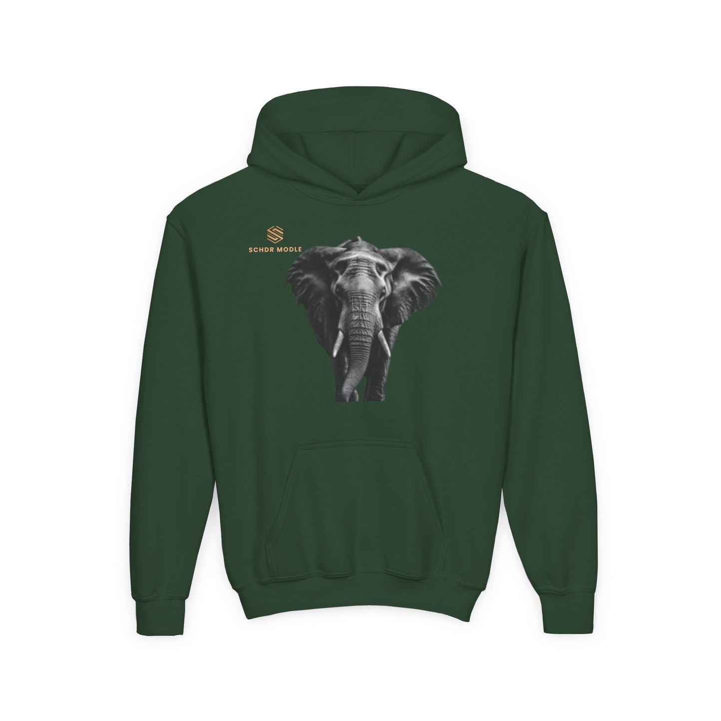 Youth Elephant Graphic Hoodie - Stylish & Comfortable Heavy Blend Sweatshirt