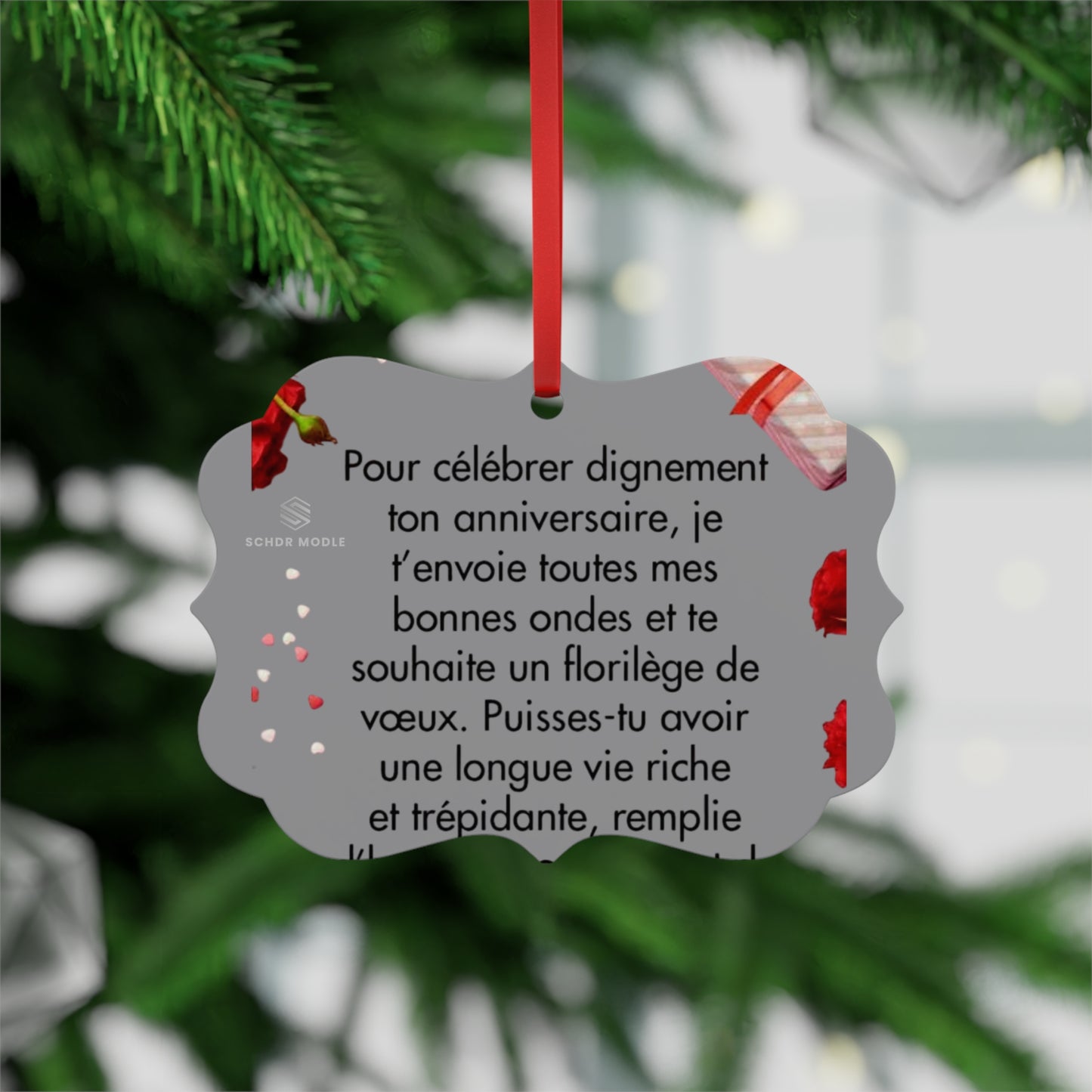 Birthday Wishes Metal Ornament, Celebration Decor, Personalized Keepsake, Holiday Gift, Home Decoration