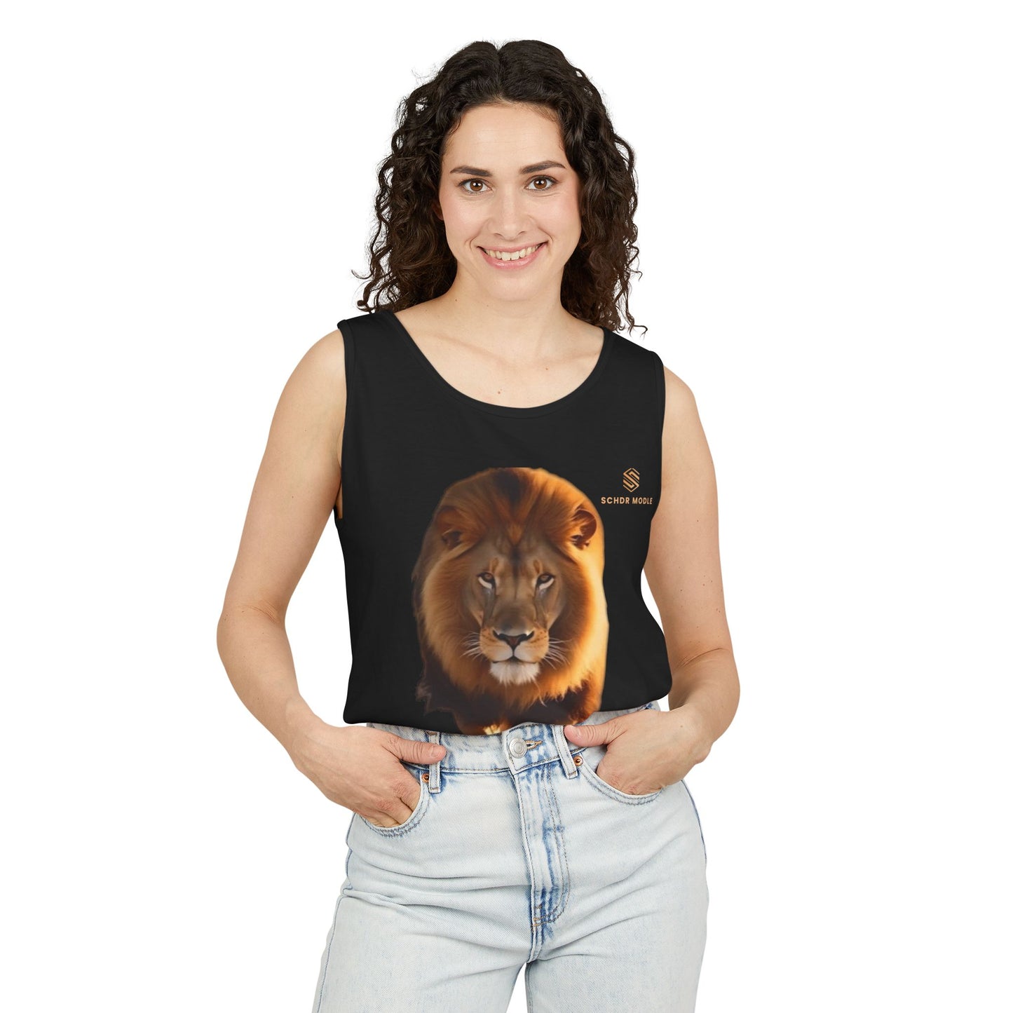 Majestic Lion Unisex Garment-Dyed Tank Top | Bold Wildlife Shirt for Summer Adventures