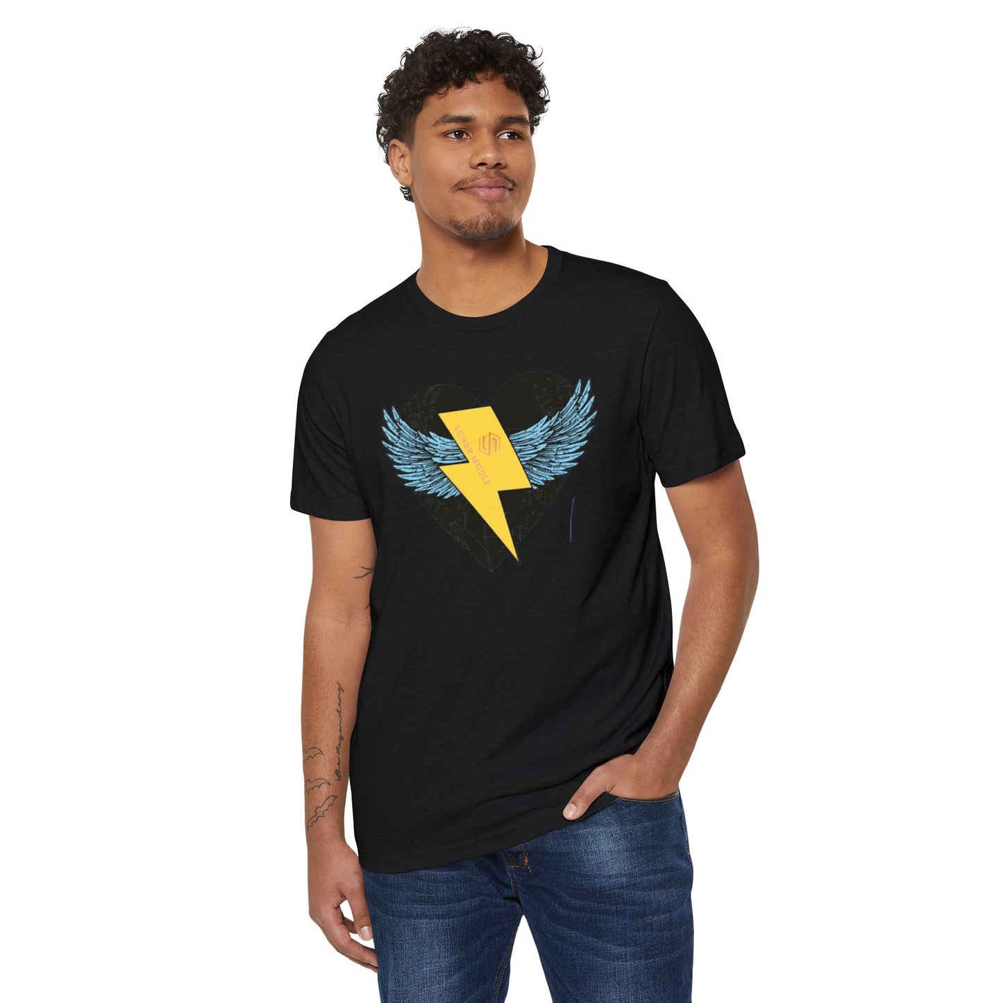 Heart with Wings Unisex Organic T-Shirt, Eco-Friendly Fashion, Gift for Nature Lovers, Valentine's Day, Everyday Wear, Casual Style