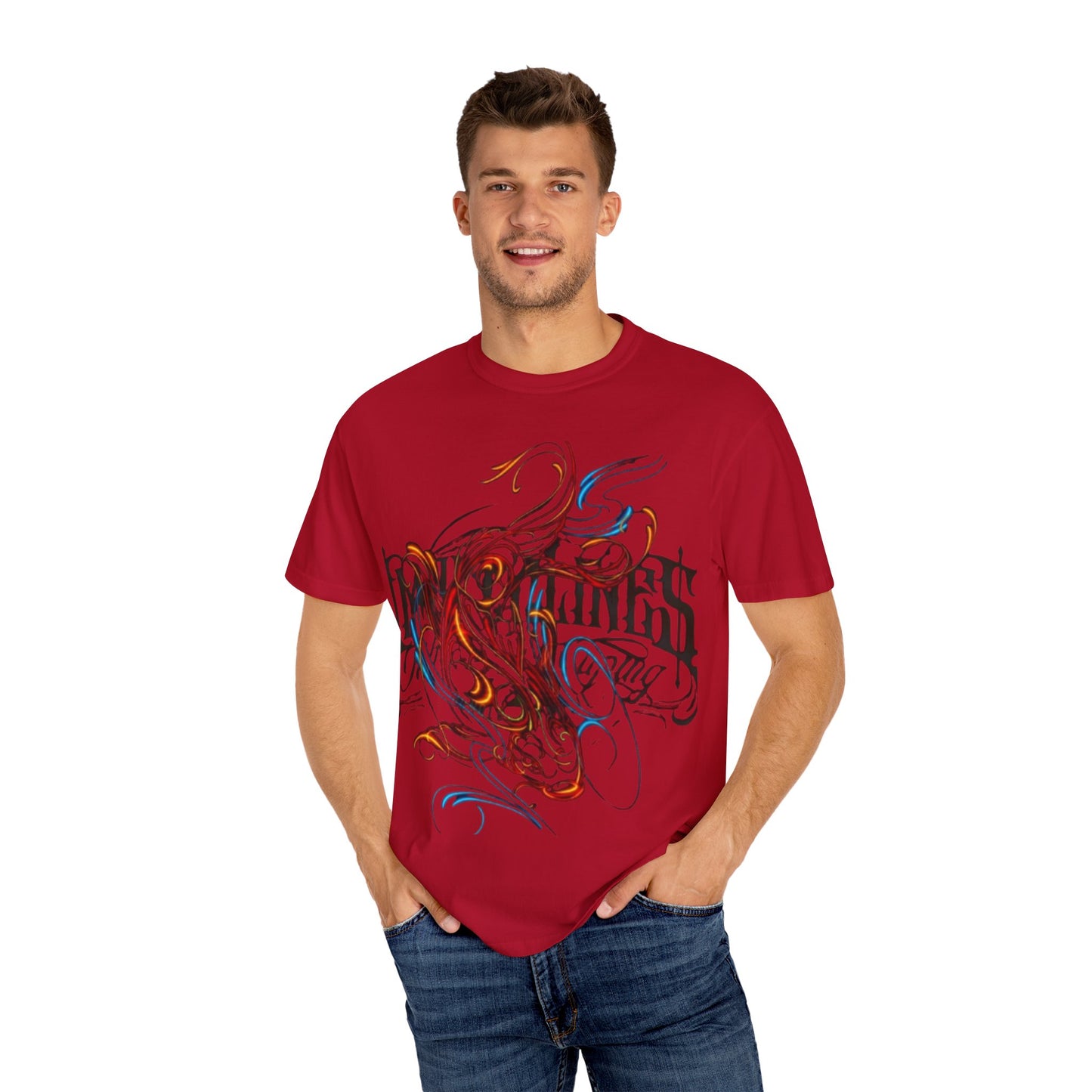 Artistic Swirl Unisex Garment-Dyed T-shirt | Casual Apparel, Streetwear, Gift for Art Lovers, Trendy Tees, Everyday Wear