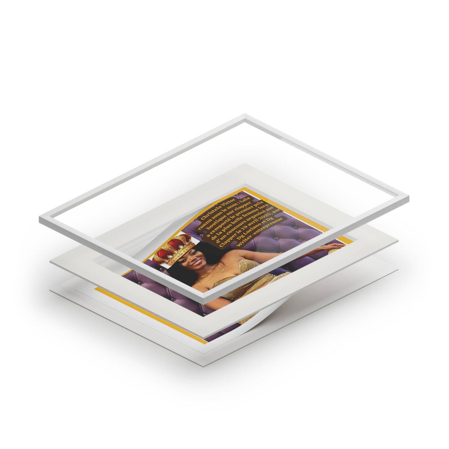 Elegant Fine Art Prints - Framed Passepartout Photo with Crown Design