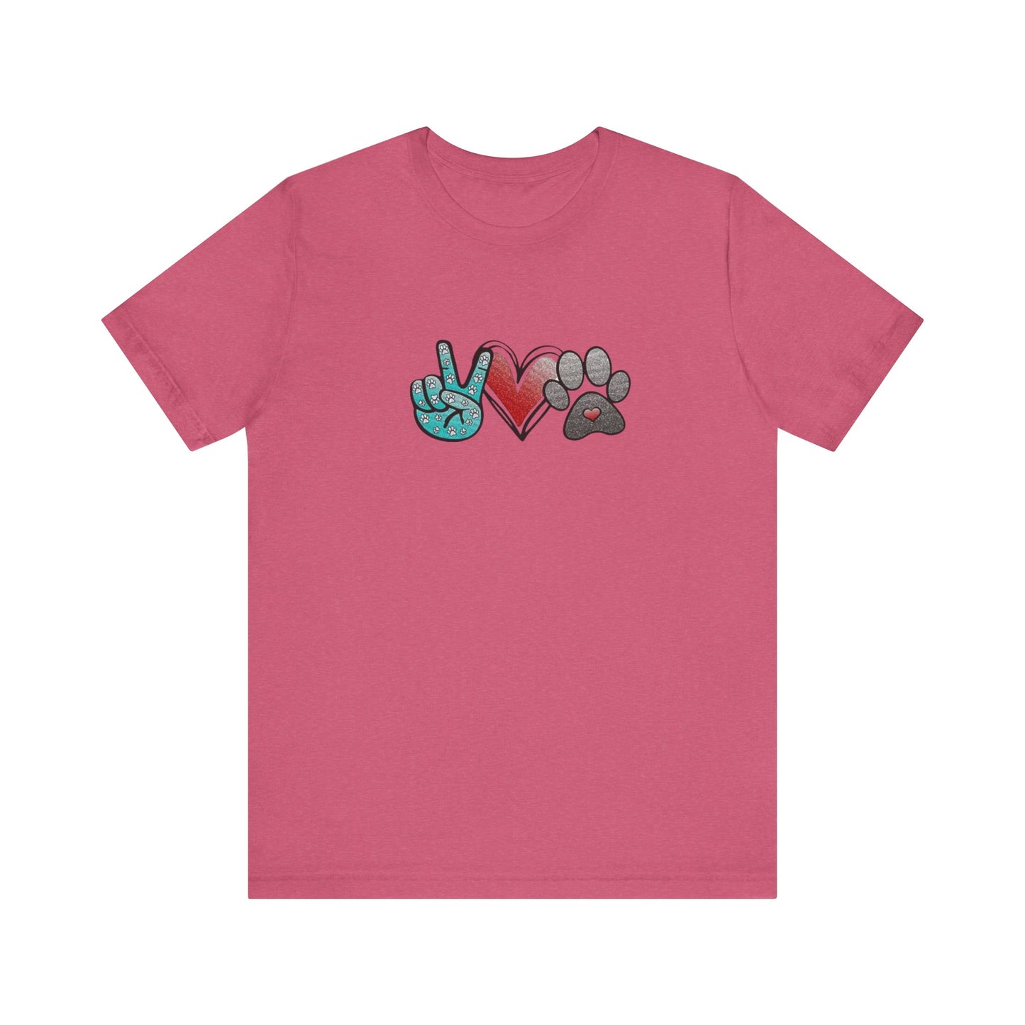 Peace & Love Dog T-Shirt, Pet Lover Tee, Unisex Graphic Shirt, Animal Rescue Gift, Cute Animal Apparel