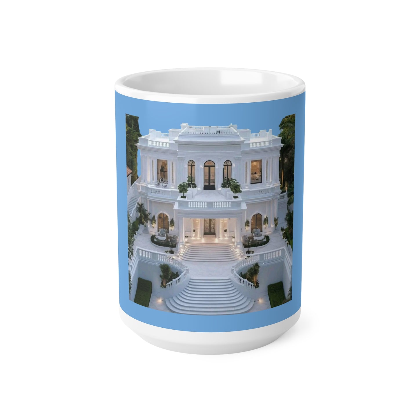 Luxury Ceramic Coffee Cup with Elegant Mansion Design - Perfect for Coffee Lovers