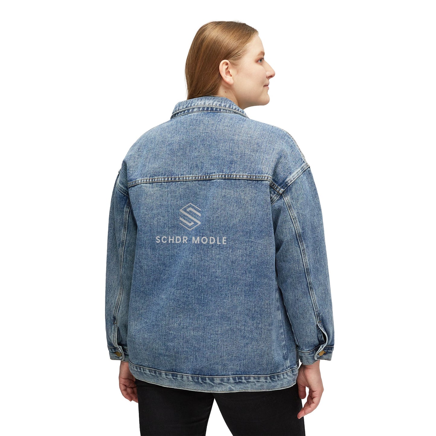 Chic Women's Denim Jacket with Custom Back Design