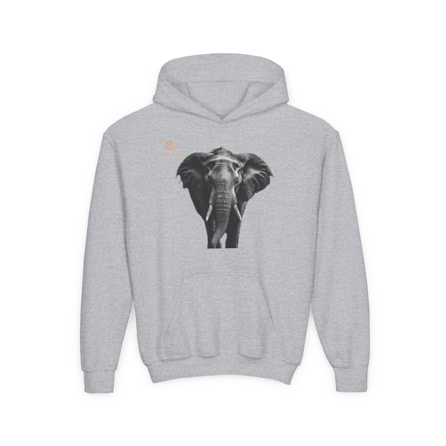 Youth Elephant Graphic Hoodie - Stylish & Comfortable Heavy Blend Sweatshirt