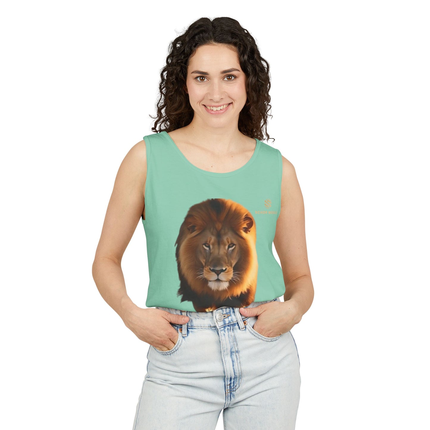 Majestic Lion Unisex Garment-Dyed Tank Top | Bold Wildlife Shirt for Summer Adventures