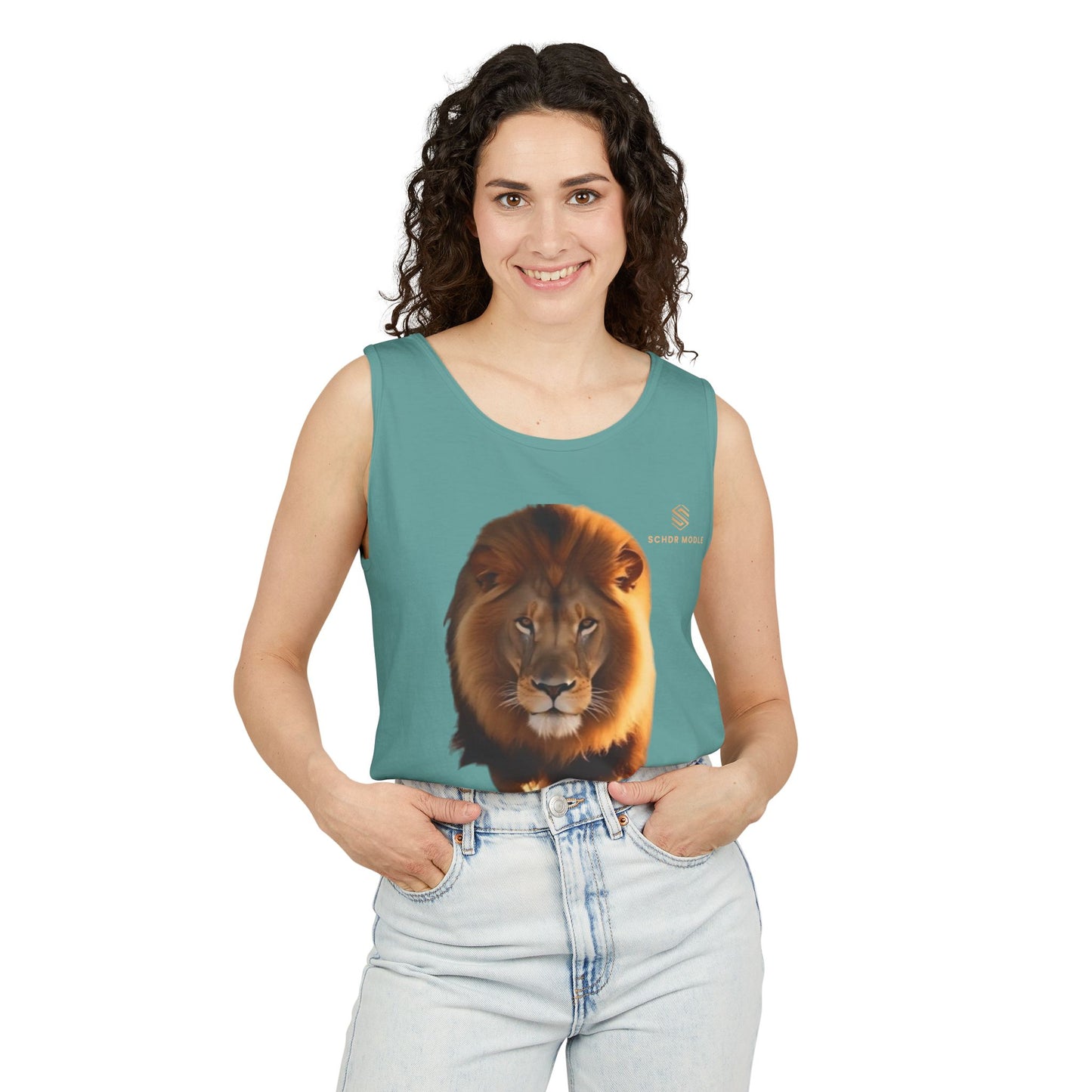 Majestic Lion Unisex Garment-Dyed Tank Top | Bold Wildlife Shirt for Summer Adventures