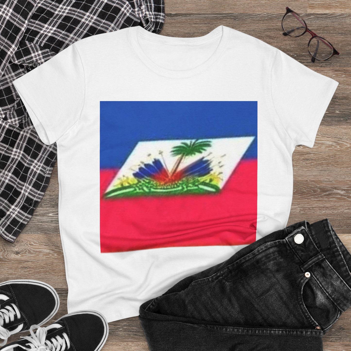 Haitian Flag Women's Cotton Tee - Celebrate Heritage and Culture