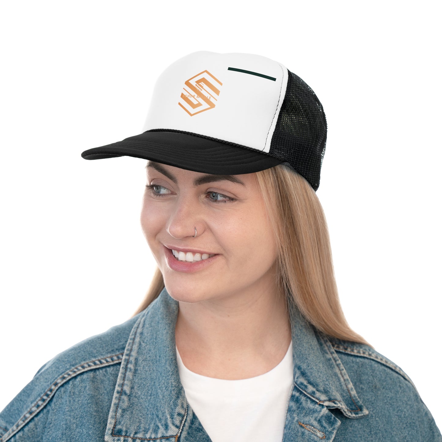 Stylish Trucker Cap with Modern Logo - Perfect for Casual Outings & Sporting Events