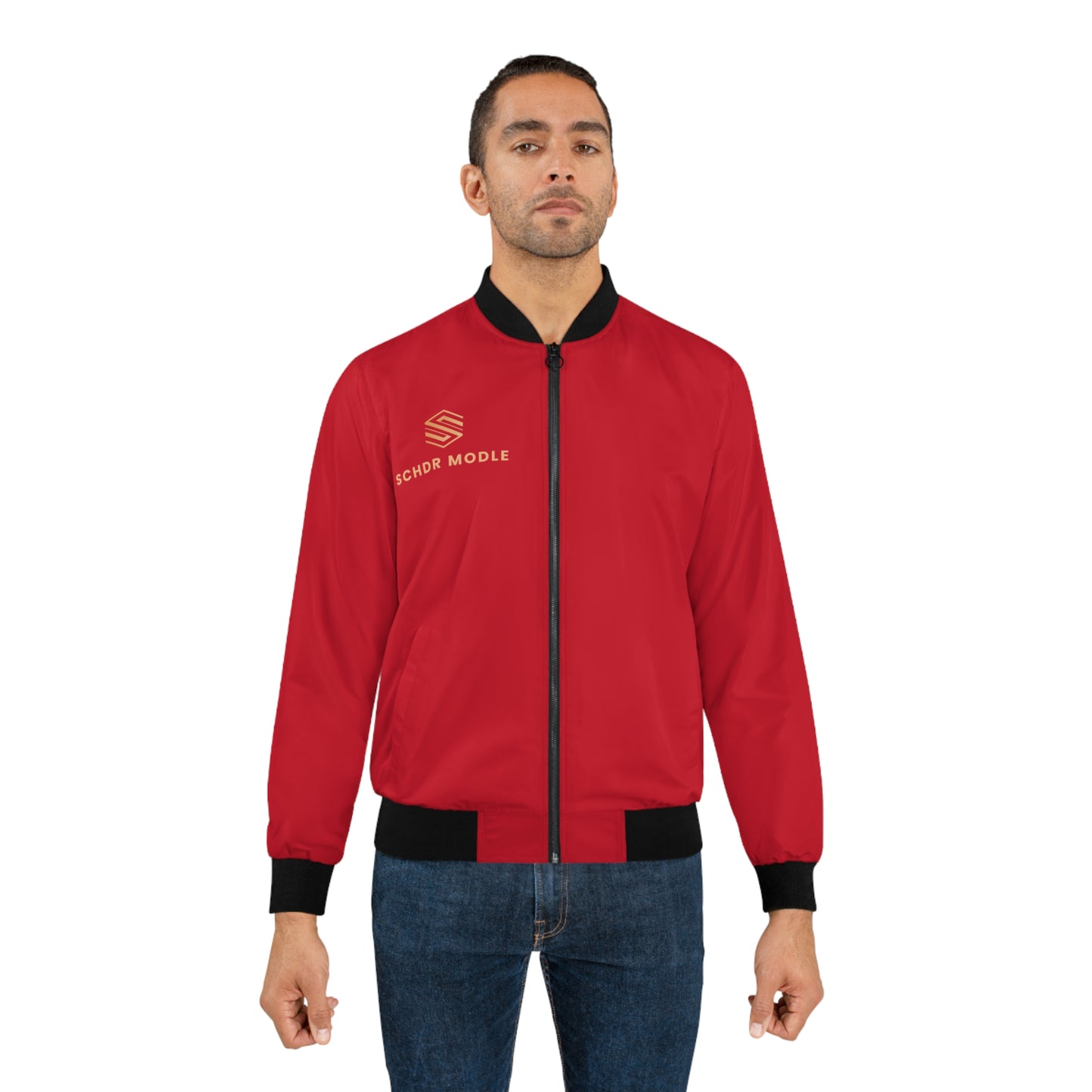Men's Red Bomber Jacket - Stylish Lightweight Fashion for Casual Outings