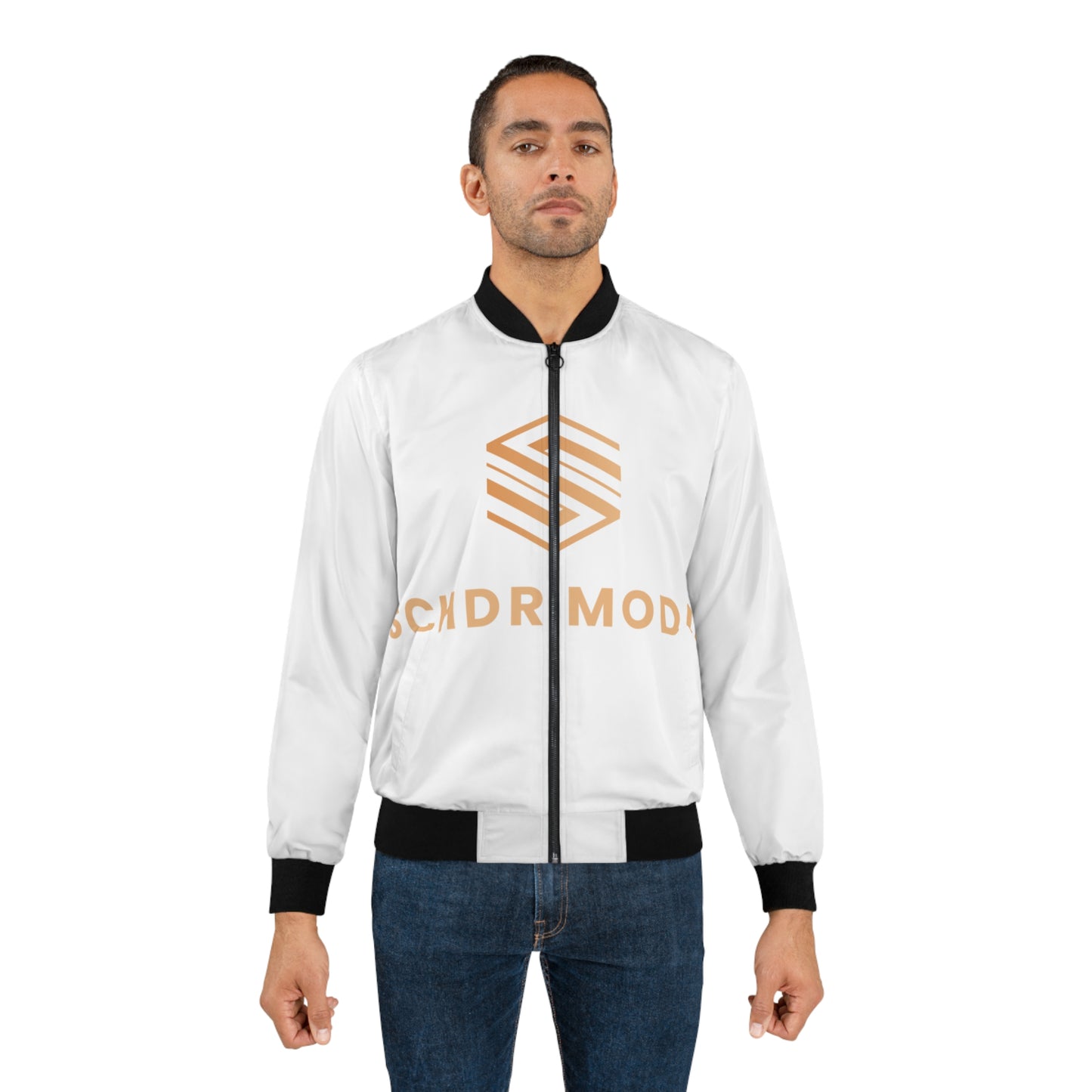 Sleek Men's Bomber Jacket with SCHDR Model Logo - Modern Streetwear Essential