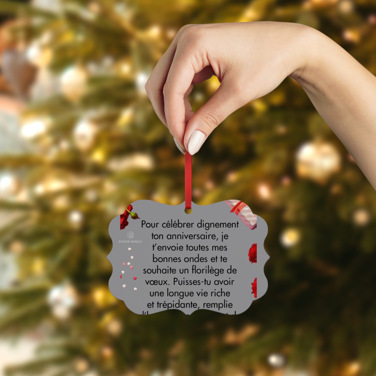 Birthday Wishes Metal Ornament, Celebration Decor, Personalized Keepsake, Holiday Gift, Home Decoration