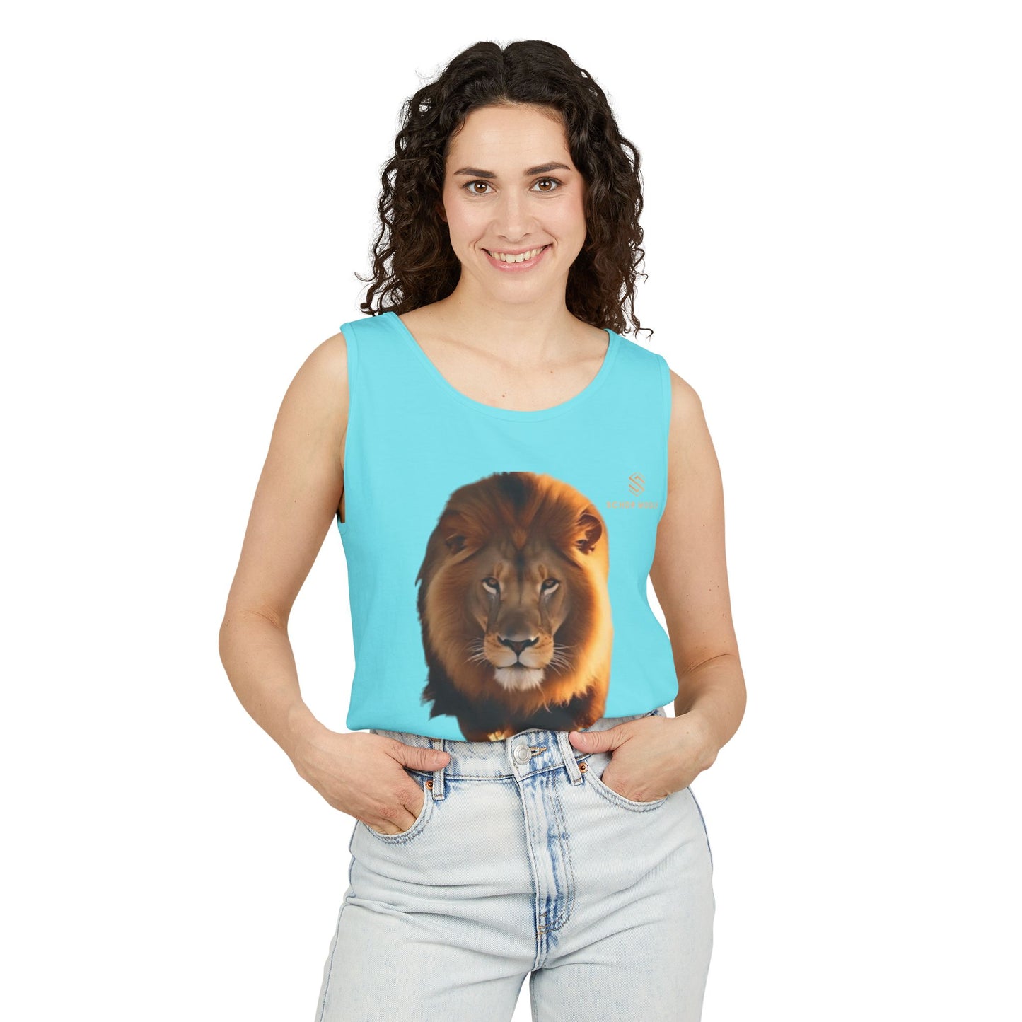 Majestic Lion Unisex Garment-Dyed Tank Top | Bold Wildlife Shirt for Summer Adventures