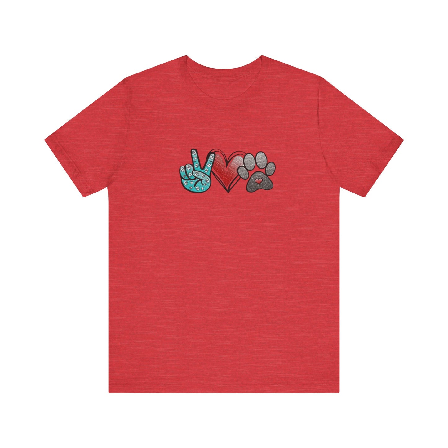 Peace & Love Dog T-Shirt, Pet Lover Tee, Unisex Graphic Shirt, Animal Rescue Gift, Cute Animal Apparel