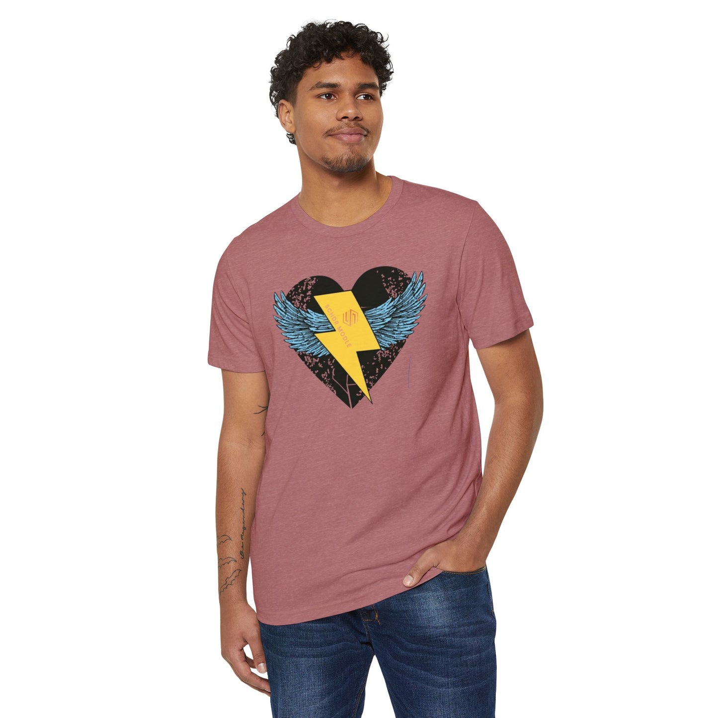 Heart with Wings Unisex Organic T-Shirt, Eco-Friendly Fashion, Gift for Nature Lovers, Valentine's Day, Everyday Wear, Casual Style
