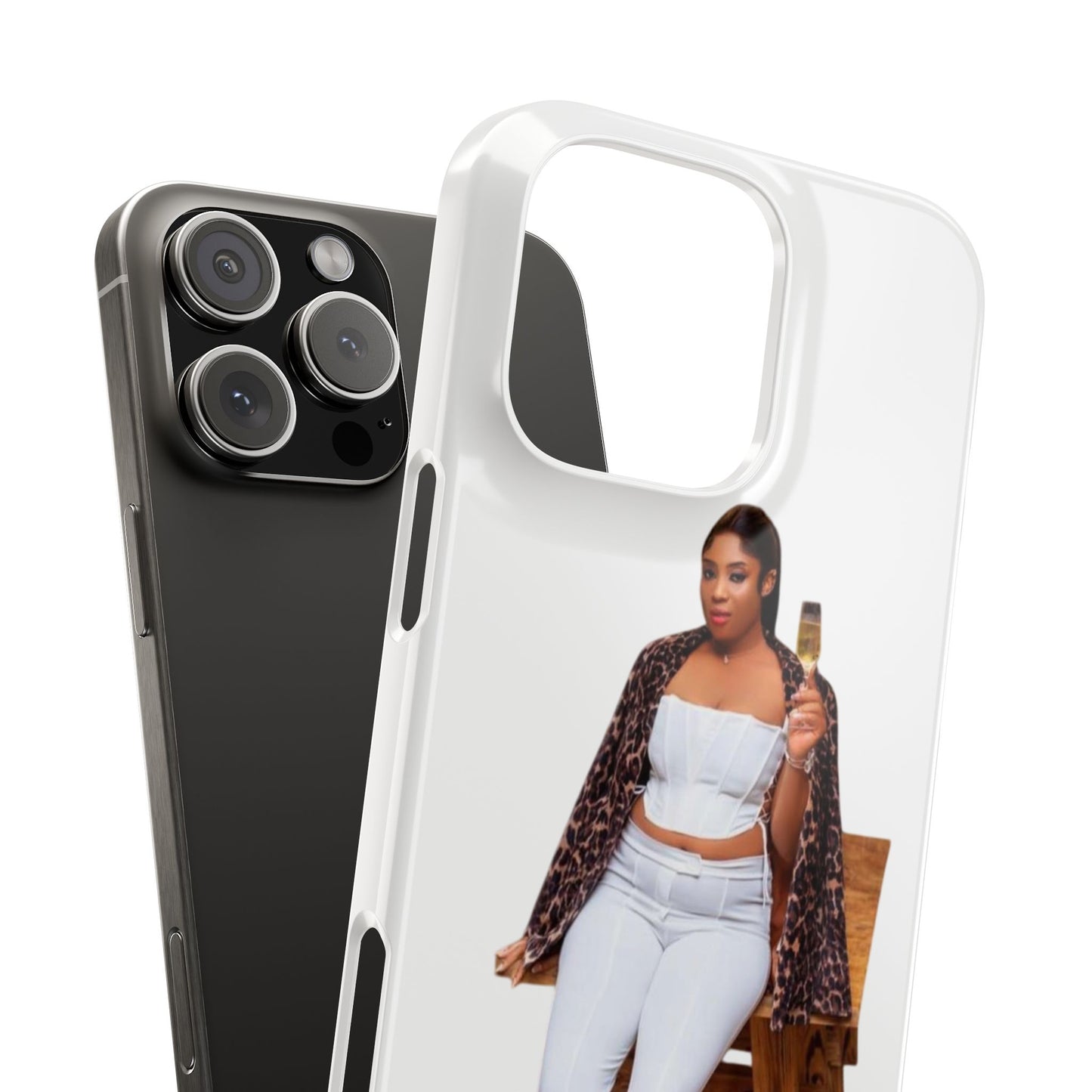 Elegant Slim Phone Case with Chic Champagne Design, Trendy Phone Cover, Personalized Gift for Her, Birthday, Anniversary, Celebration