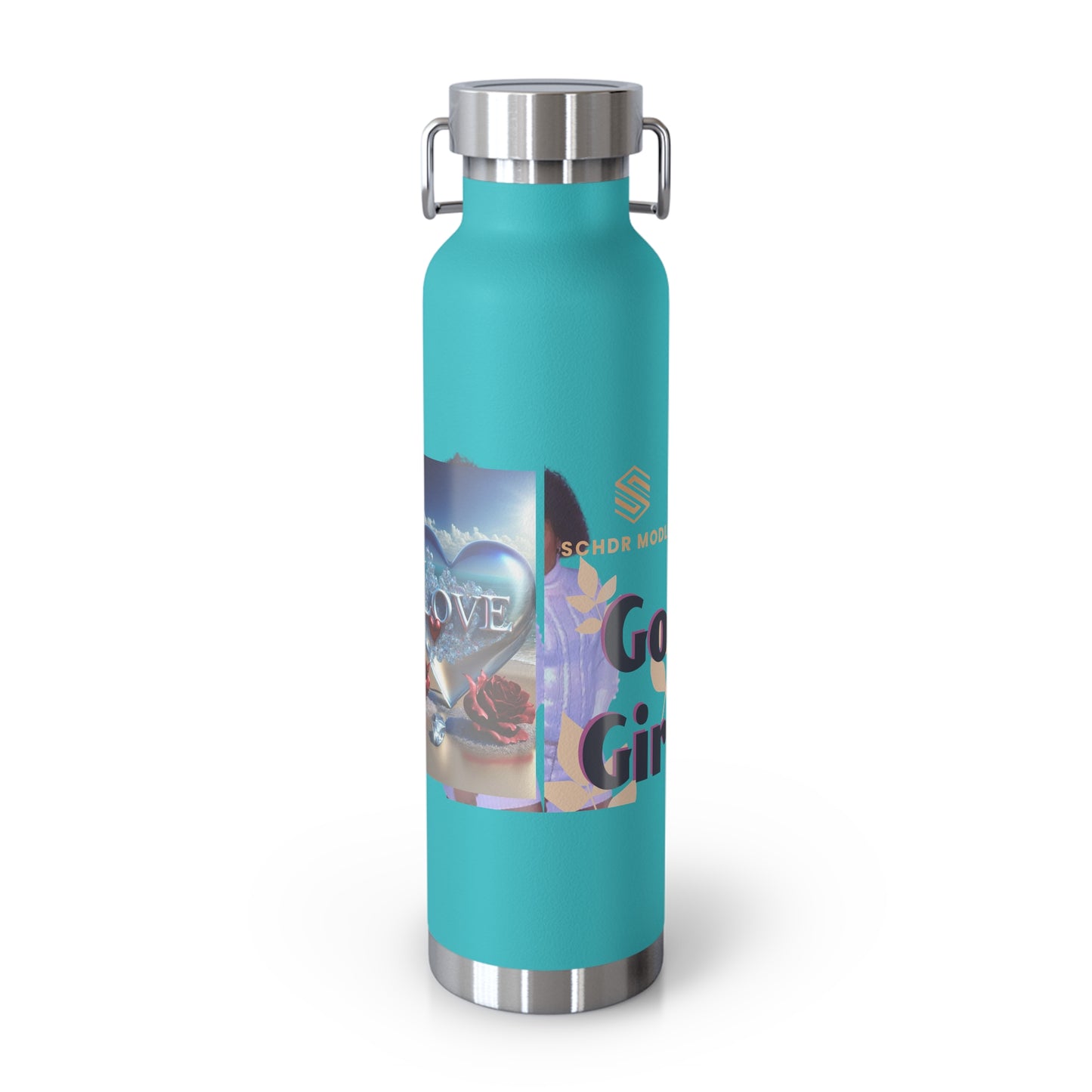 Motivational Copper Insulated Water Bottle - 22oz "Go Girl" Design