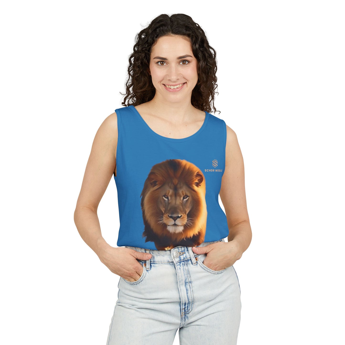 Majestic Lion Unisex Garment-Dyed Tank Top | Bold Wildlife Shirt for Summer Adventures