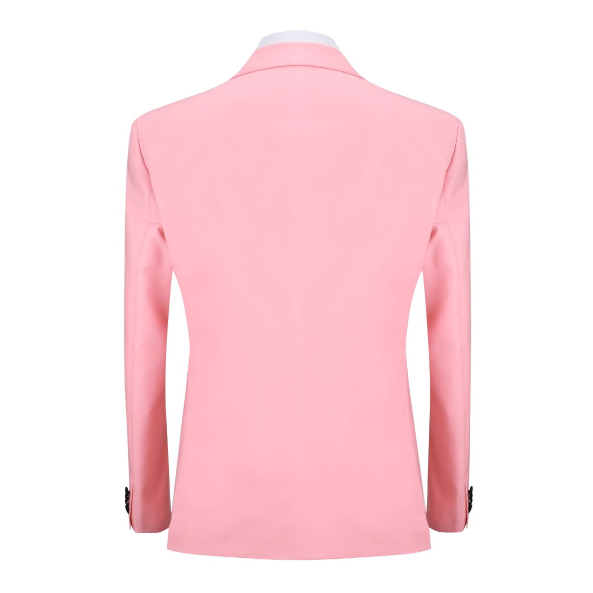 YFFUSHI Men's 3 Piece Suit Slim Fit One Button Prom Suits Set Blazer Vest Trousers Pink