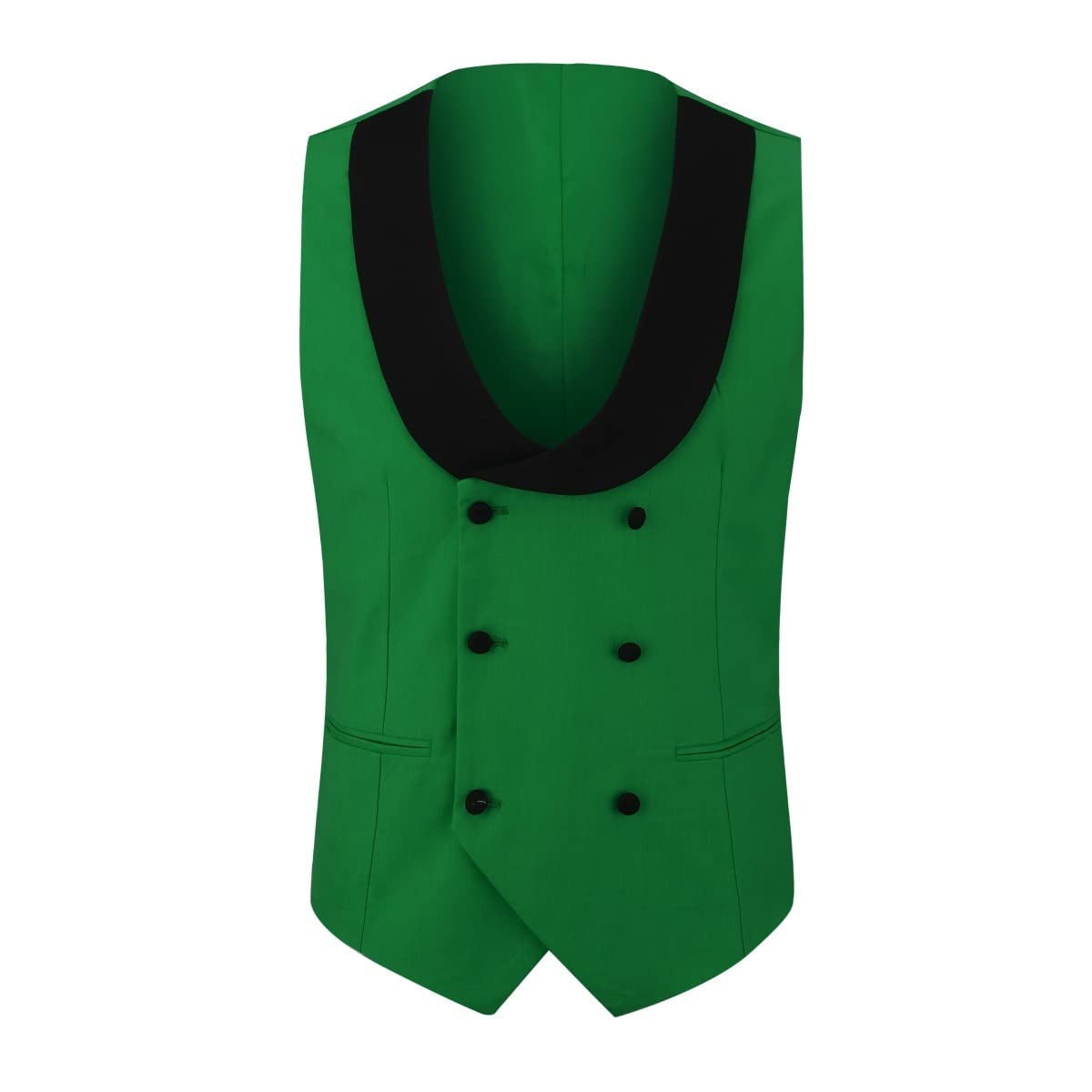YFFUSHI Men's 3 Piece Suit Slim Fit One Button Prom Suits Set Blazer Vest Trousers Green