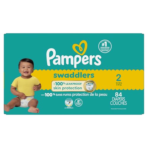Pampers Baby Diapers - Swaddlers - Size 2, 84 Count, Ultra Absorbent Disposable Infant Diaper