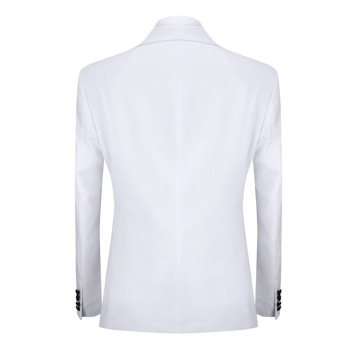 YFFUSHI Men's 3 Piece Suit Slim Fit One Button Prom Suits Set Blazer Vest Trousers White