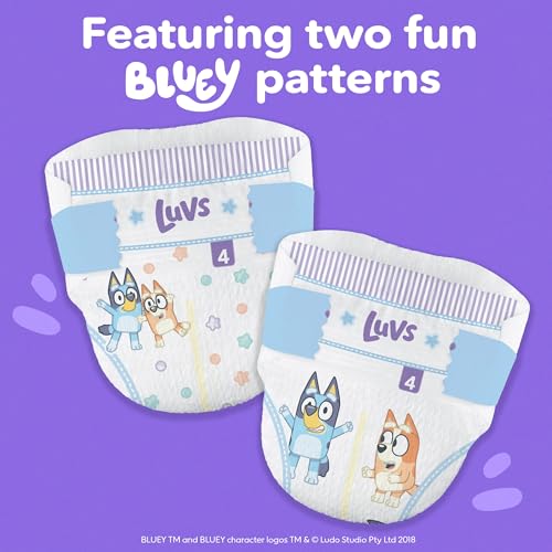 Luvs Size 2 Baby Diapers, Platinum Protection Bluey Diapers for Day & Night, Size 2, 264 Count (Packaging May Vary)