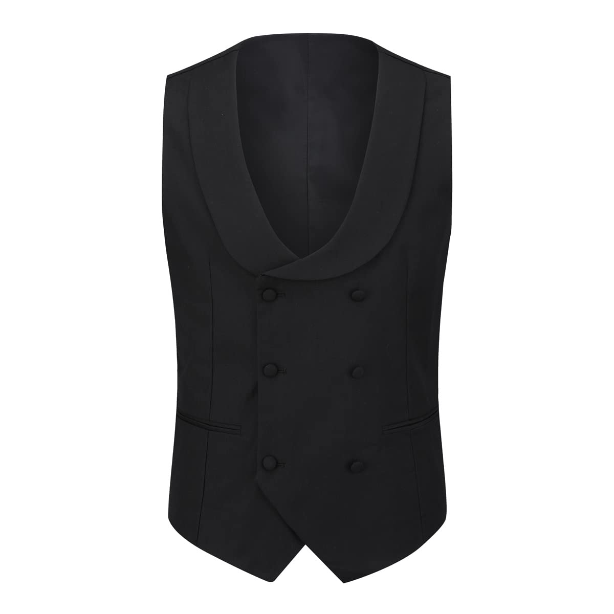 YFFUSHI Men's 3 Piece Suit Slim Fit One Button Prom Suits Set Blazer Vest Trousers Black