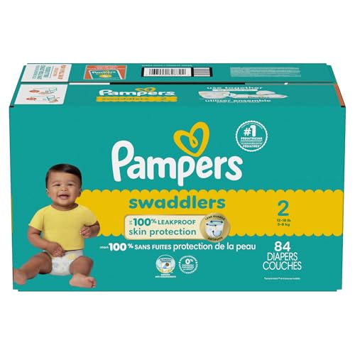 Pampers Baby Diapers - Swaddlers - Size 2, 84 Count, Ultra Absorbent Disposable Infant Diaper
