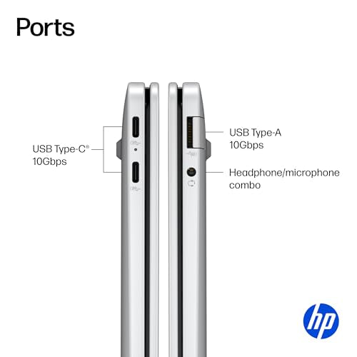 HP OmniBook 5 14 inch Next Gen AI PC, OLED Display, Snapdragon X Plus X1P-42-100, 16 GB RAM, 1 TB SSD, Qualcomm Adreno GPU, Windows 11 Home, Copilot+ PC, Glacier Silver, 14-he0099nr
