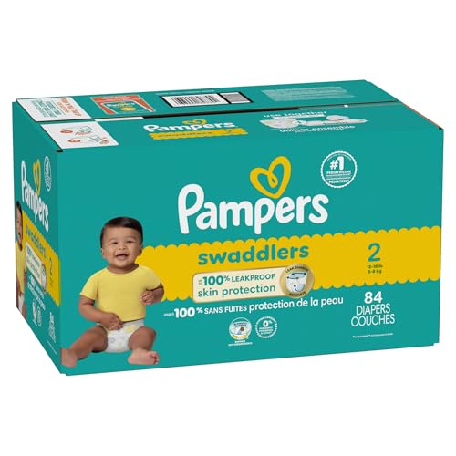 Pampers Baby Diapers - Swaddlers - Size 2, 84 Count, Ultra Absorbent Disposable Infant Diaper